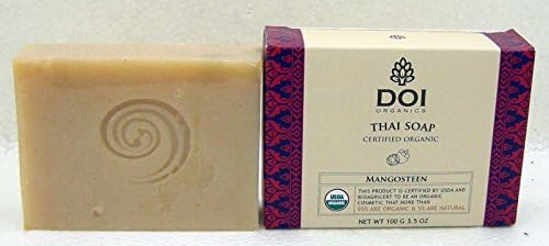 DOI ORGANICS Premium Handmade Thai Soap, Organic Mangosteen soap, 100-G Bars (3.5-Ounce Bars) (Pack of 2) PH0006