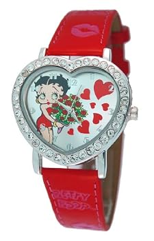 Betty Boop Women's Heart Shape Leather Band Watch Model #BB-W360B