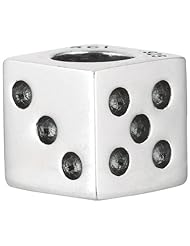 925 Sterling Silver Oxidized Dice Bead, For Chamilia, Pandora, Biagi, Personality, Reflections And More Charm Bracelets