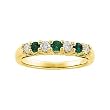 14K Yellow Gold Emerald and Diamond Ring/Anniversary Band
