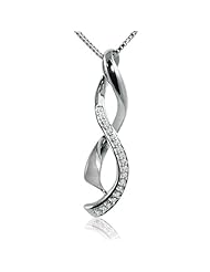 Journey Diamond Infinity Pendant - Necklace in Sterling Silver ( 18" Box Chain)