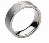 Dew Titanium Squared with Diamond 7 mm Ring