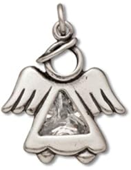 Genuine Raposa Elegance (TM) Angel with Clear CZ Triangle Charm Pendant (21 x 18 mm). 100% Satisfaction Guaranteed.