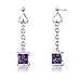 Amethyst Pendant Earrings Necklace Sterling Silver Rhodium Nickel Finish 2.00 Carats
