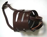 LOVEPET Durable Leather Brown Muzzle With Soft Inside Lining, Snout Length 5.5', Snout Circle 11.5'