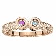 14K Rose Gold Mother's Ring - 2 Gemstone -- YOU CHOOSE THE COLORS!