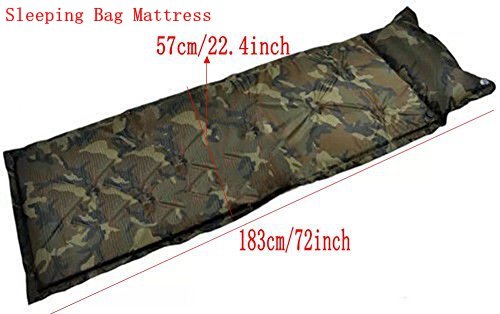 Pusheng Self Inflatable Single Air Pillow Bed Camping Roll Mat/Pad Sleeping Bag Mattress (Camouflage)