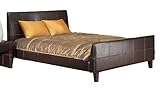California King Modus Torino Faux Leather Upholstered Modern Platform Bed in Rich Chocolate