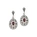 Sterling Silver Marcasite and Garnet Dangle Earrings