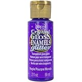 DecoArt Americana Crystal Gloss Enamel Glitter Paint, 2-Ounce, Purple