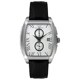 Emporio Armani Men's Chronograph Stainless Steel and Black Leather Watch #AR0936