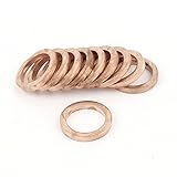 uxcell ワッシャー　銅ガスケット　銅シールリング　10個 10mmx14mmx2mm 銅トーン