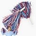 RED WHITE AND BLUE POM POMS (1 DOZEN) - BULK