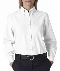 UltraClub Ladies' Classic Wrinkle-Free Long-Sleeve Oxford