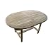 Ambientehome 62814 Teak-Ausziehtisch, oval, ca. 140 / 200 x 75 x 90cm, Teak