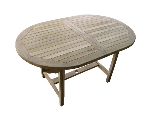 Java-Exclusiv Ambientehome 62814 Teak-Ausziehtisch, oval, ca. 140 / 200 x 75 x 90cm, Teak