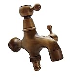 【Tom mall】 真鍮 2口 蛇口 水道 欧風 アンティーク レトロ 調 じゃぐち