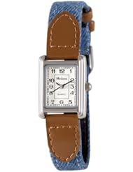 Medana Womens Silver-Tone Denim Strap Watch # 6430SX