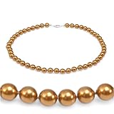 Genuine Swarovski Crystal Pearl Necklace - Copper - 8mm