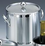 Review Kraftware  / Kraftware 70493 Brushed Chrome 3 Quart Ice Bucket with Side Handles and Metal Cover