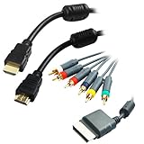 GTMax 6FT High Speed HDMI With Ethernet 1080p 2160p Gold Plated Cable + Component Gold Plated Cable