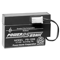 Powersonic PS-1208WL 12 Volt / 0.8 Amp Hour Sealed Lead Acid Battery with wire lead and MATE-N-LOK
