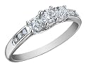 Diamond Ring 1/2 Carat (ctw) in 10K White Gold - IGI CERTIFIED