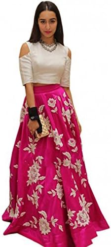 vaankosh fashion Women's Cotton EmbroideLehenga Free Size Pink