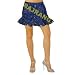Boho Gold Print Crinkle Cotton Short Skirt Dress with Brocade-Lace
