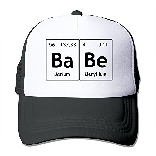 Unisex Adjustable Element Babe,Chemistry Mesh Back Trucker Baseball Hats Black