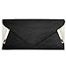 b.m.c BMC Womens PU Leather White Accent Envelope Clutch w/Detachable Shoulder Chain