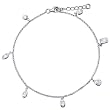 Sterling Silver 925 Multishape Cubic Zirconia CZ Anklet Ankle Bracelet