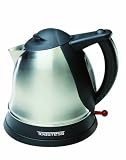 Toastess TJK-55 Silhouette 1500-Watt Stainless-Steel Cordless Electric Kettle