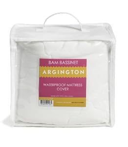 Argington Organic Bam Bassinet Waterproof Mattress Cover, White