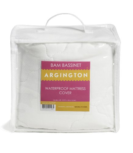Argington Organic Bam Bassinet Waterproof Mattress Cover, White