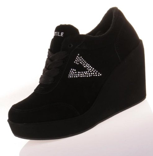 Volatile Women's Cash Sneaker,Black/Rhinestone,9 M US