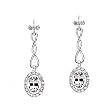 14K White Gold Morganite and Diamond Earrings
