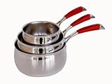 Sitram - PSAVNSER3CCN - Savvy - Série 3 Casseroles - Diamètre: 14/18/20 cm Poignée Inox Silicone Noire Inox Induction