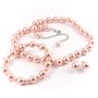 Light Pink 10mm Glass Pearl Necklace, Bracelet and Earrings Set by Margot Townsend