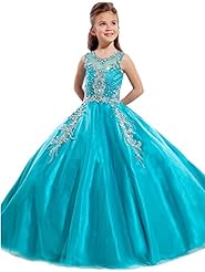 Girls  Organza Crystals Crystal Lace  Ball Gown Pageant Dress/Wedding Party Dress 