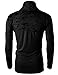 H2H Mens Unique Slim fit Fashionable Designed Shirring Long Sleeve T-Shirts Black US S/Asia M (KMTTL0252)