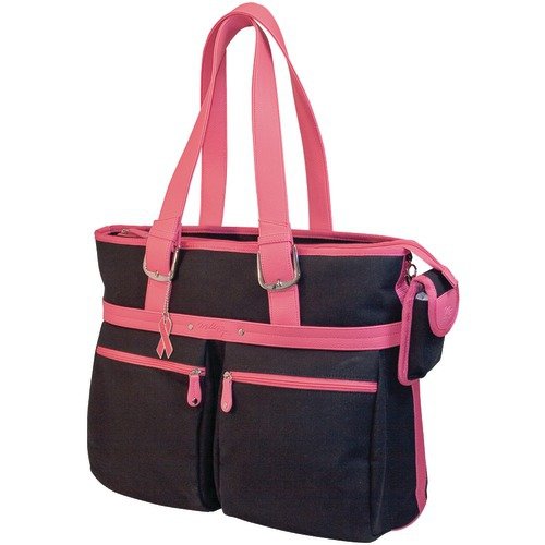 Mobile Edge Komen Eco-Friendly Tote, Black with Pink Trim (Fits 16-Inch PC/17-Inch Mac)