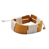 Light Brown Hemp Handmade Leather Bracelet, #35