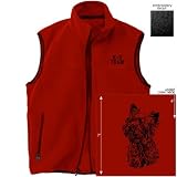 Polar Fleece Vest Red  K - 9 Team : Yorkshire Terriers Embroidery / Vector  Dog