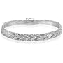 Sterling Silver Track Link Diamond Cut Bracelet 7"