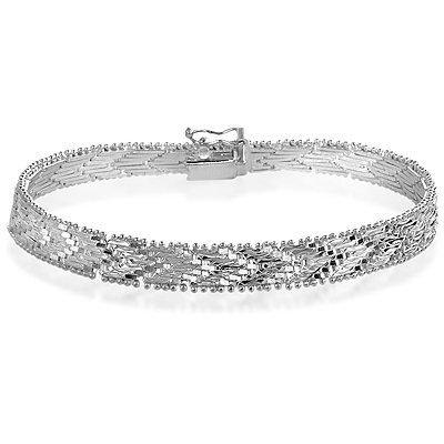 41Mwbh%2BaOsL Sterling Silver Track Link Diamond Cut Bracelet 7