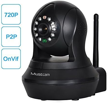 Mustcam H808P 720P HD Wi-Fi Wireless IP Camera (Black), Wireless Baby Monitor with Pan/Tilt, P2P, WPS, IR-Cut by Mustcam