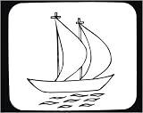 Decorated Mouse Pad with "black and white", vessel, sea, India, boat, sails, Asia