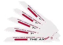 Milwaukee 48-00-5021 The Ax : 6-Inch 5/8 Teeth per Inch Sawzall Blade, 5-Pack