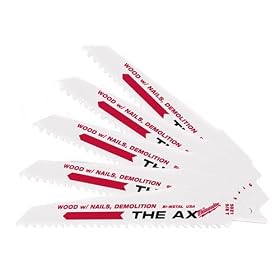 Click here to buy Milwaukee 48-00-5021 The Ax : 6-Inch 5 8 Teeth per Inch Sawzall Blade, 5-Pack by Milwaukee.